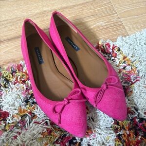 Margaux Pink Pointed Toe Bow Flats